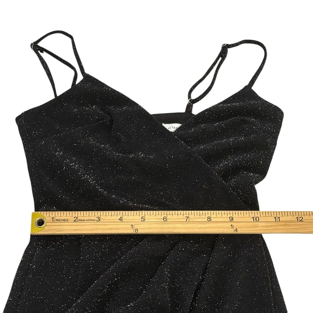 Altar’d State Black Metallic Sleeveless Mini Dress Size XXS Glam Sexy Holiday - Picture 9 of 10